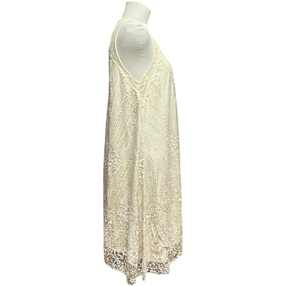 Southern Fried Chics Southern Serendipity Sleeveless Dress Cream Gold Glitter XL - Picture 6 of 8